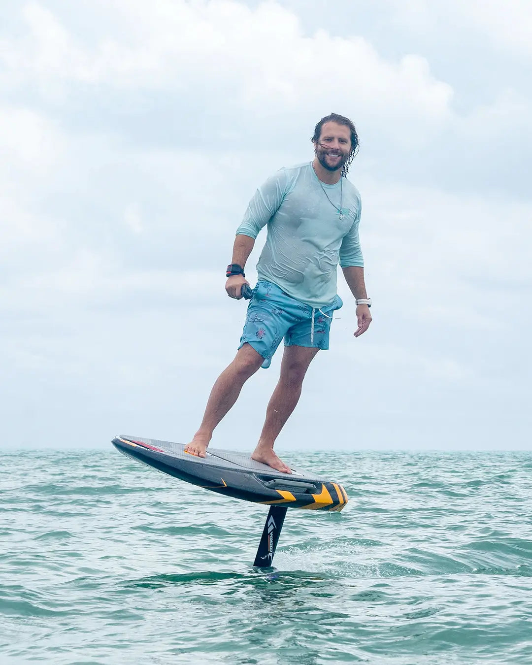 Waydoo eFoil rider gliding above the water